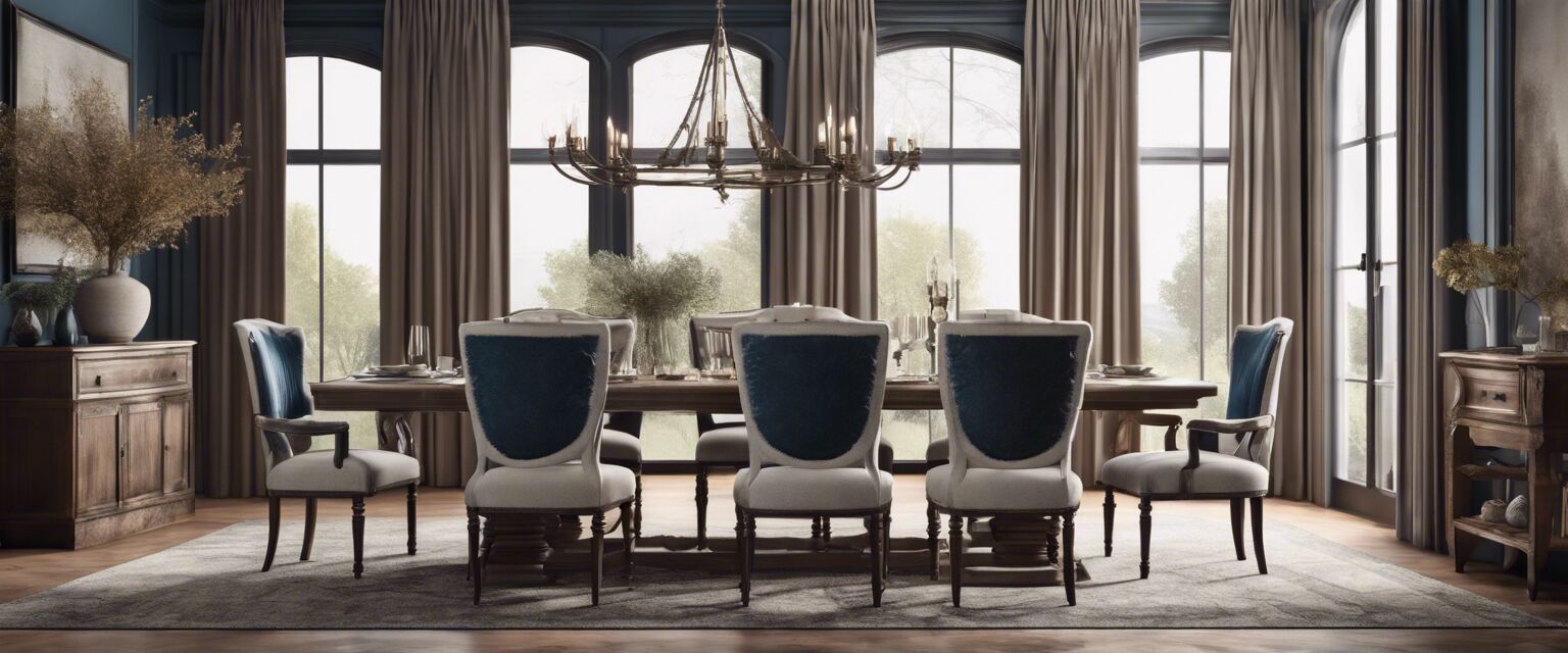 Dining room with high back chairs