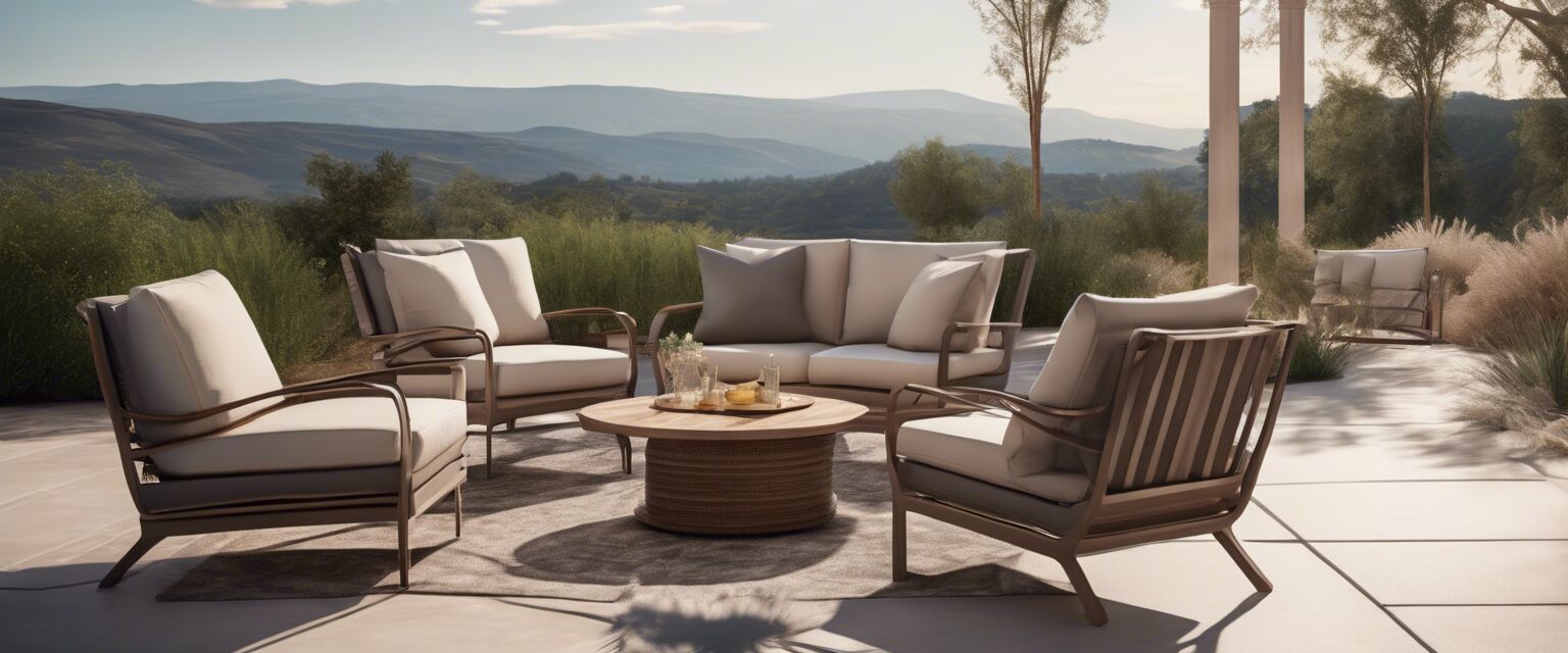 Stylish high back outdoor chairs on a patio